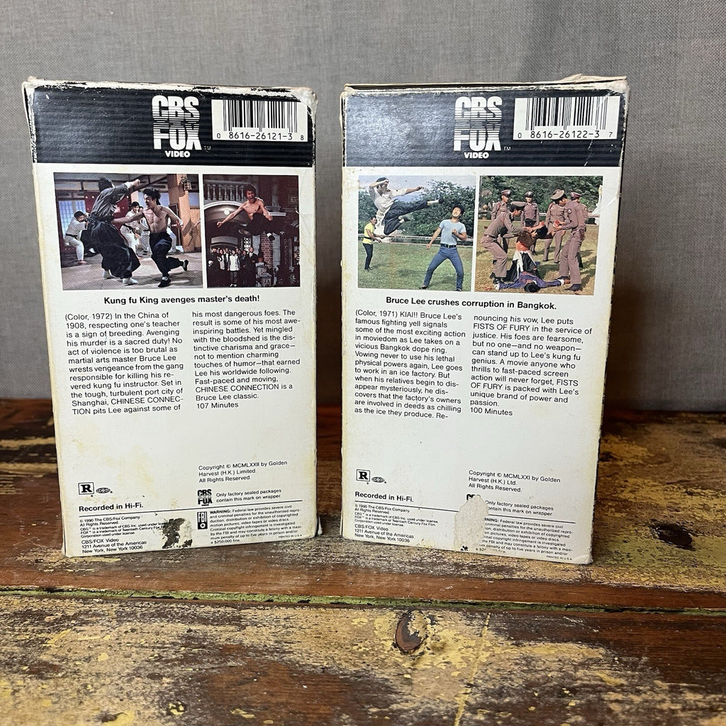 VHS collection of Bruce Lee videos. Package is not in perfect condition.