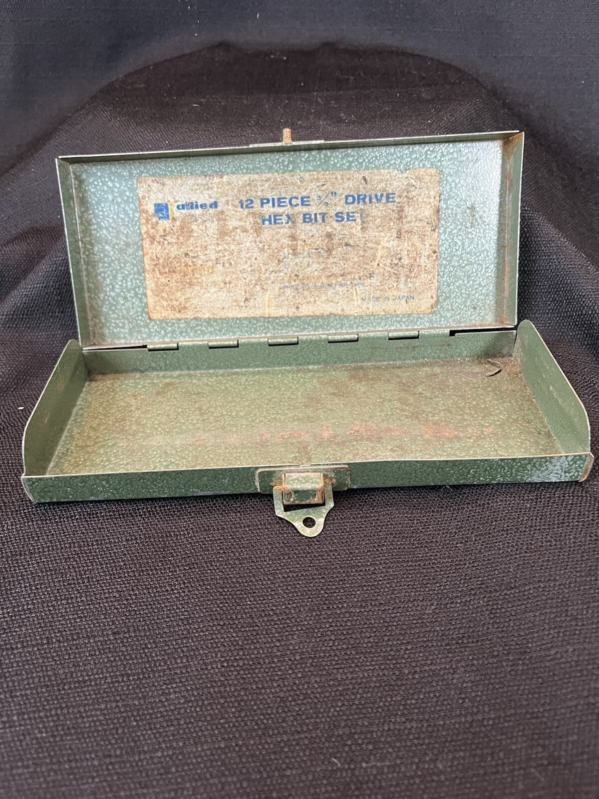 Allied vintage metal box,  a tool or storage box For Hex Bit Set