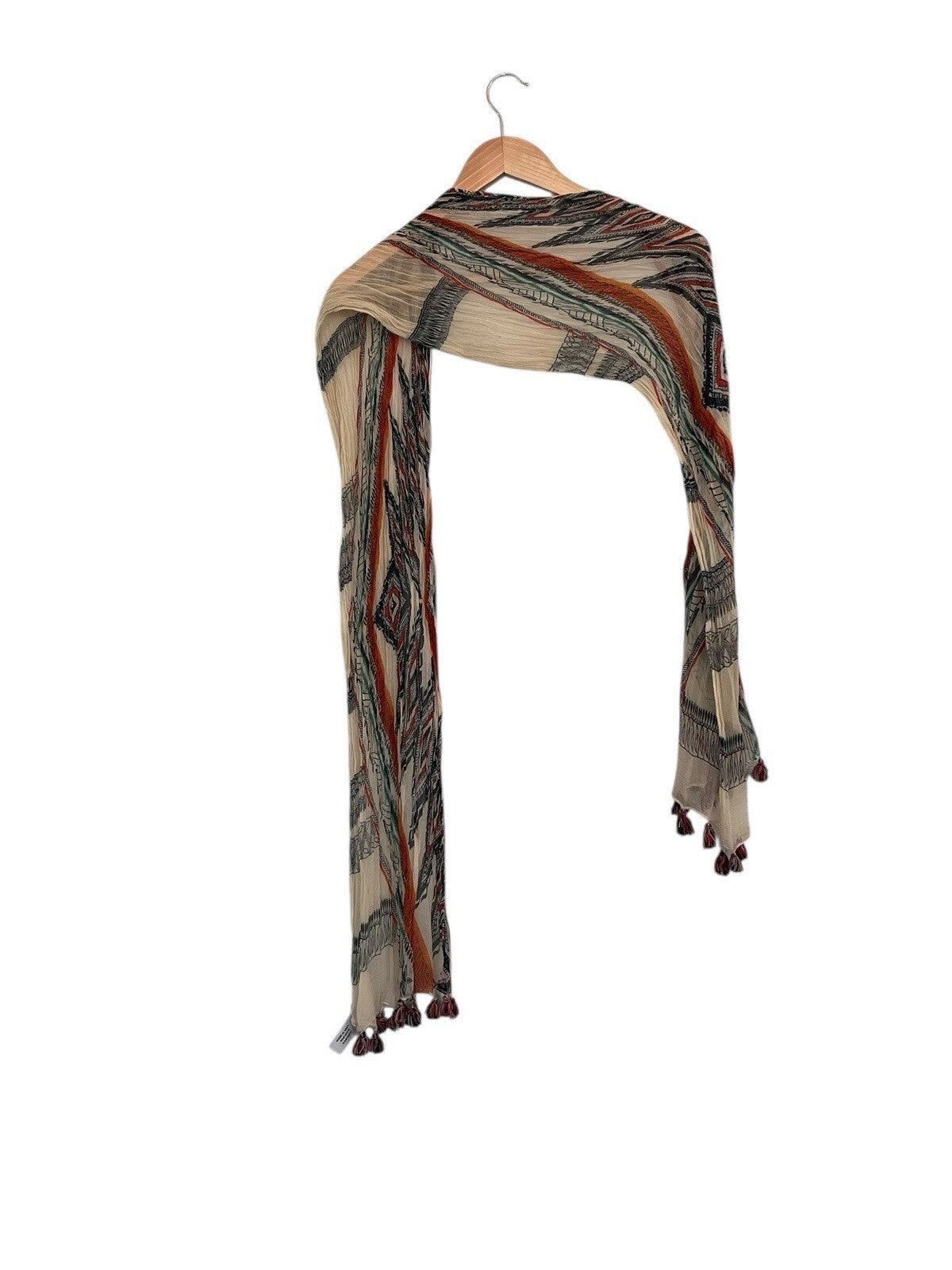 LUCKY BRAND Women's Deco Scarf. Multicolored With Tassels.