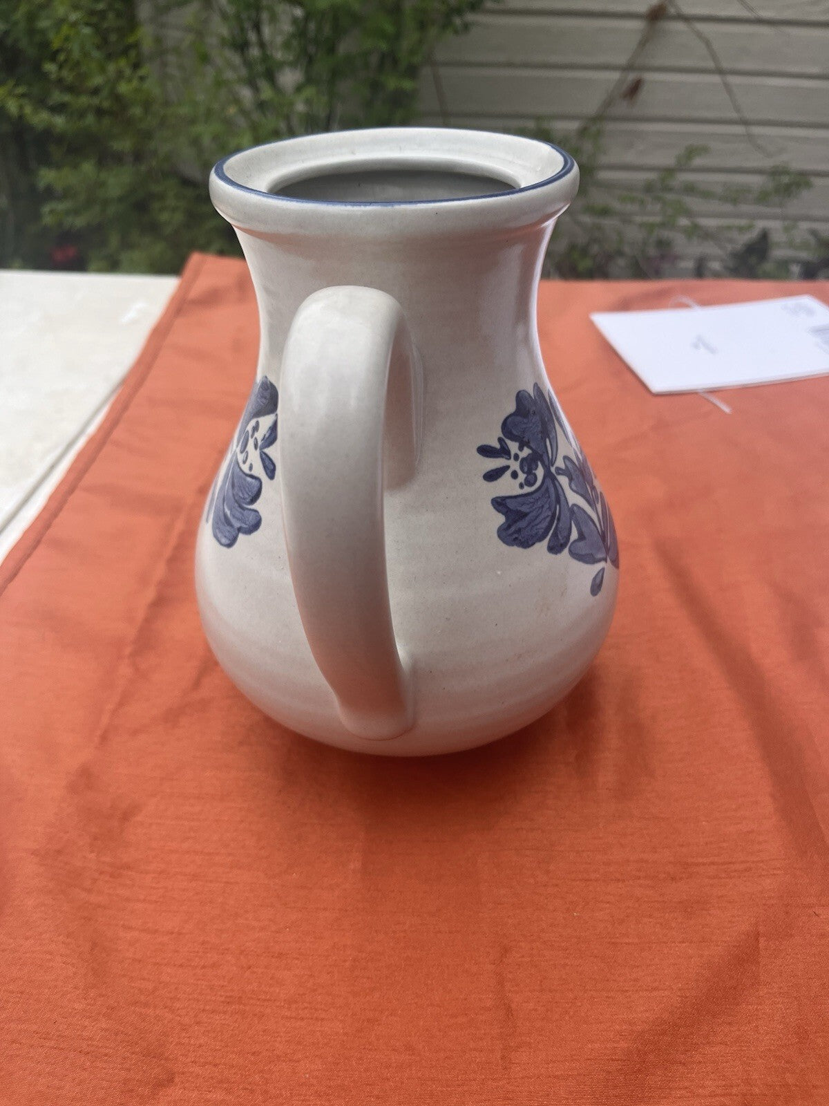 Vintage Pfaltzgraff Yorktowne Stoneware Coffee Tea Pot Blue Salt Glaze 7” no lid
