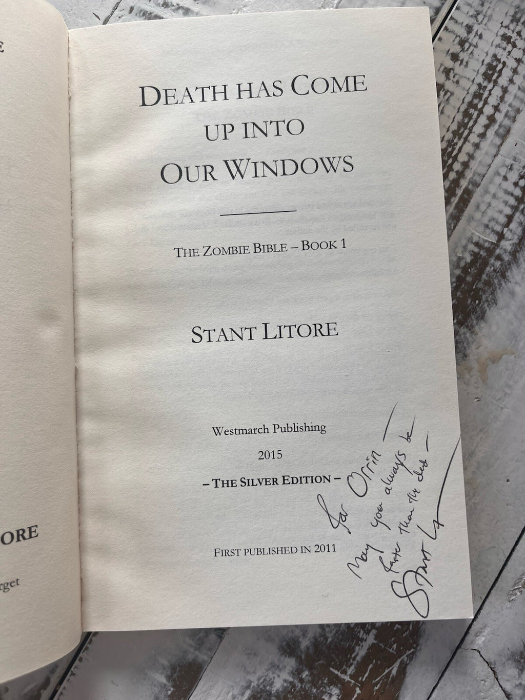 Death Has Come Up Into Our Windows by Litore, Stant, Brand New, Signed