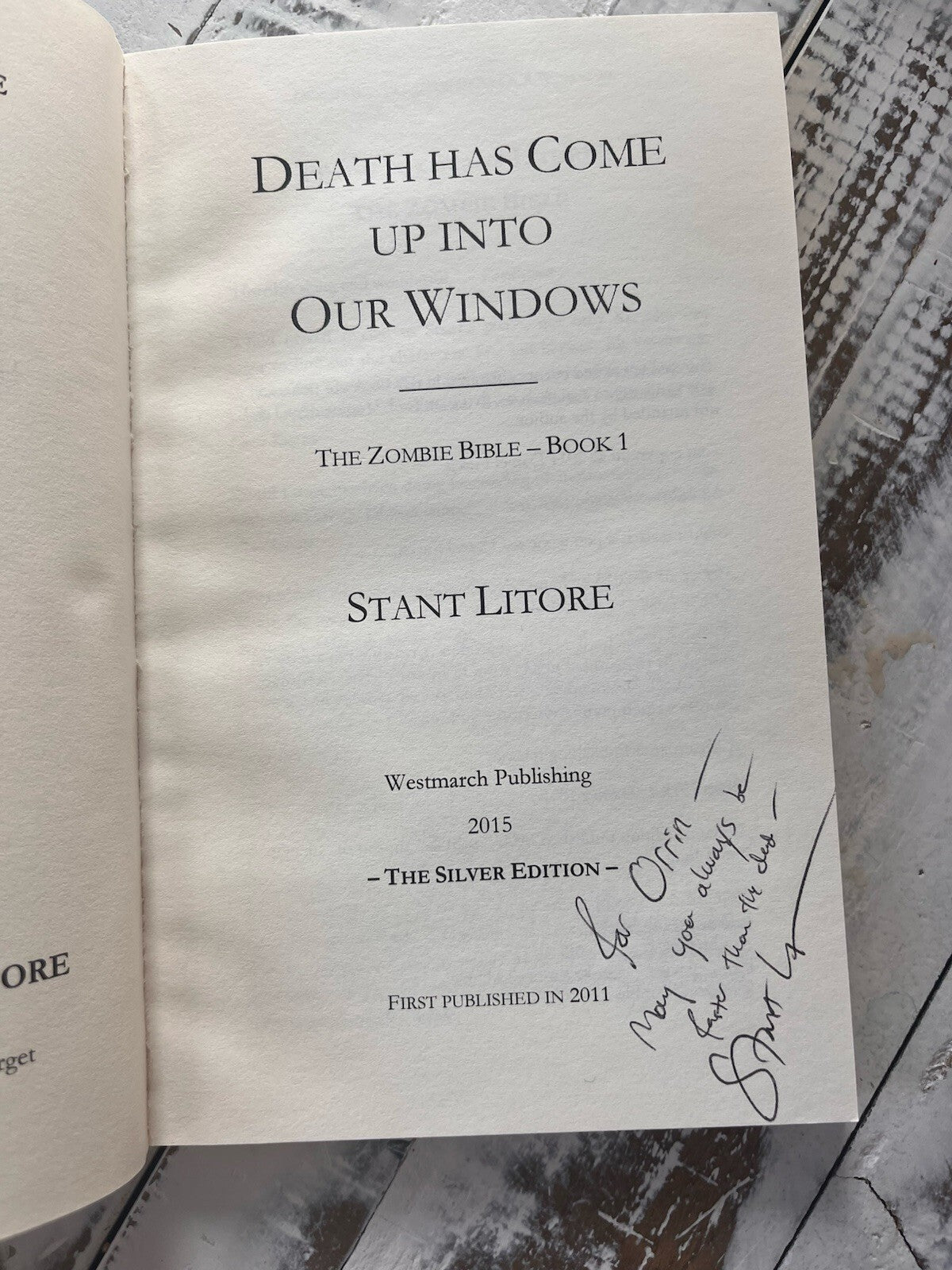 Death Has Come Up Into Our Windows by Litore, Stant, Brand New, Signed