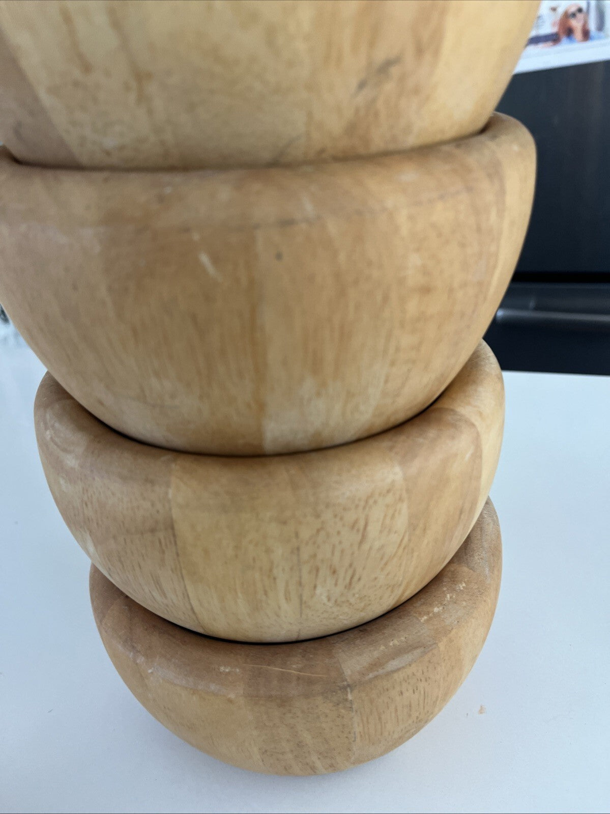 Crate And Barrel Wooden Salad Bowl Made In Thailand