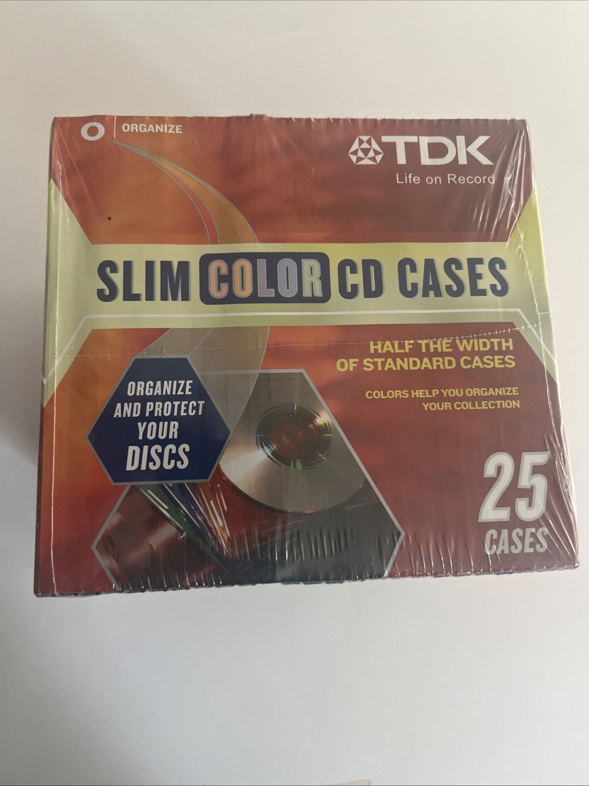 TDK 25 Pack Slim Color CD Cases To Organize Your Collection Sealed New