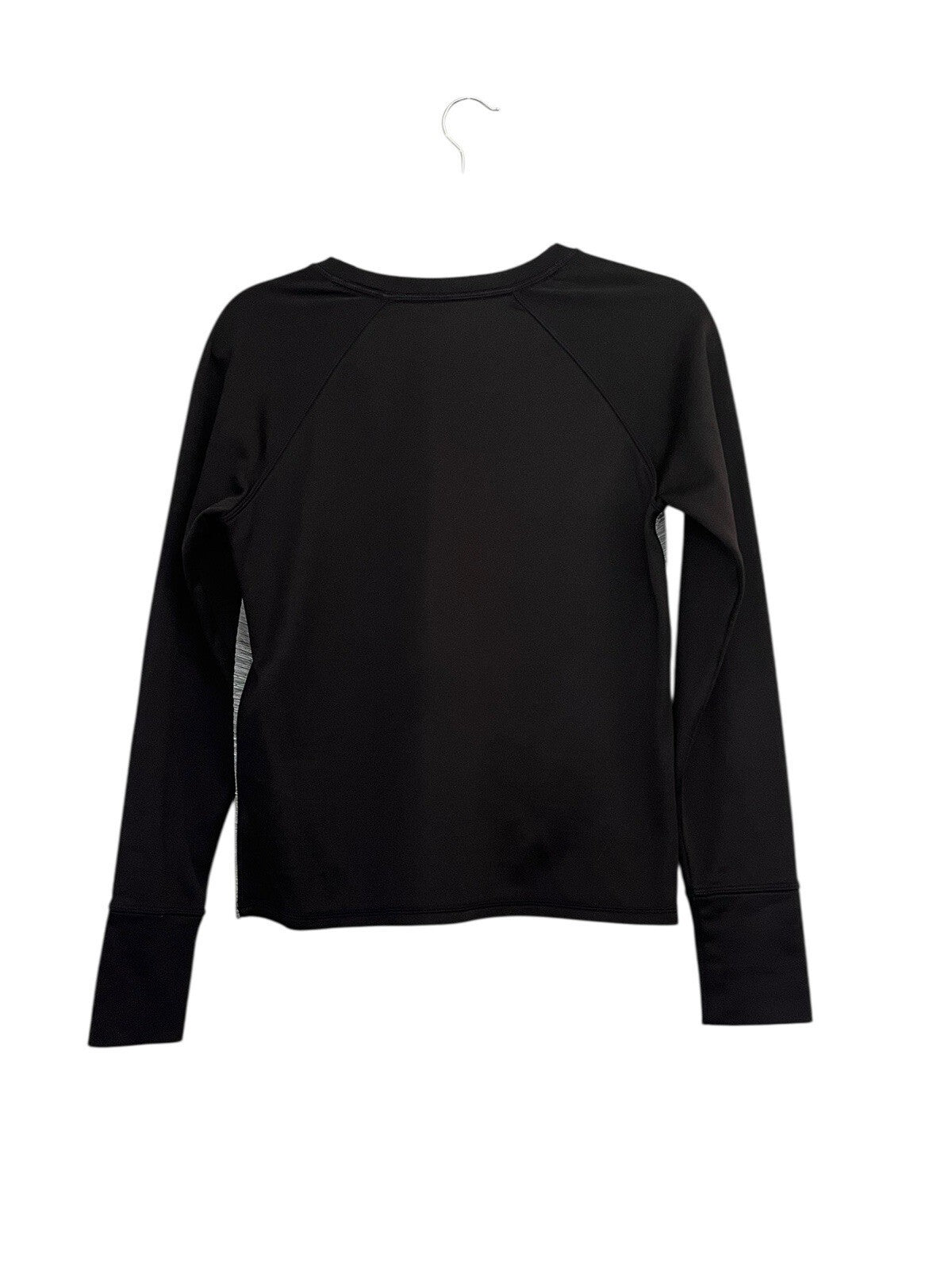 Athleta Womens Snowscape Quilted Raglan Sleeve Sweatshirt Size S Gray Black