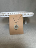Round Jade Good Fortune Necklace Chinese Character  11 1/2” chain