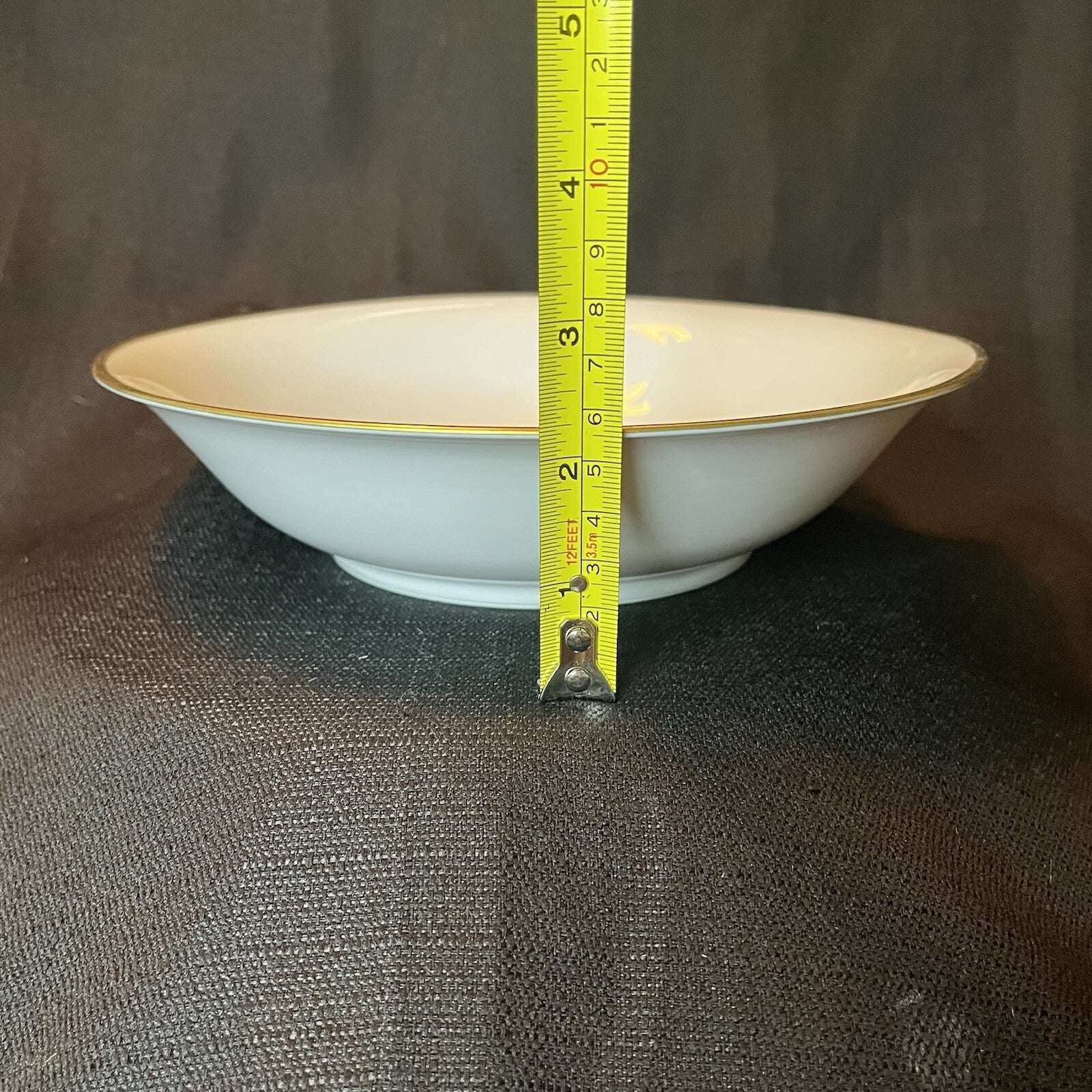 Paul Muller Selb Bavaria White w/2 Gold Bands  Serving Bowl