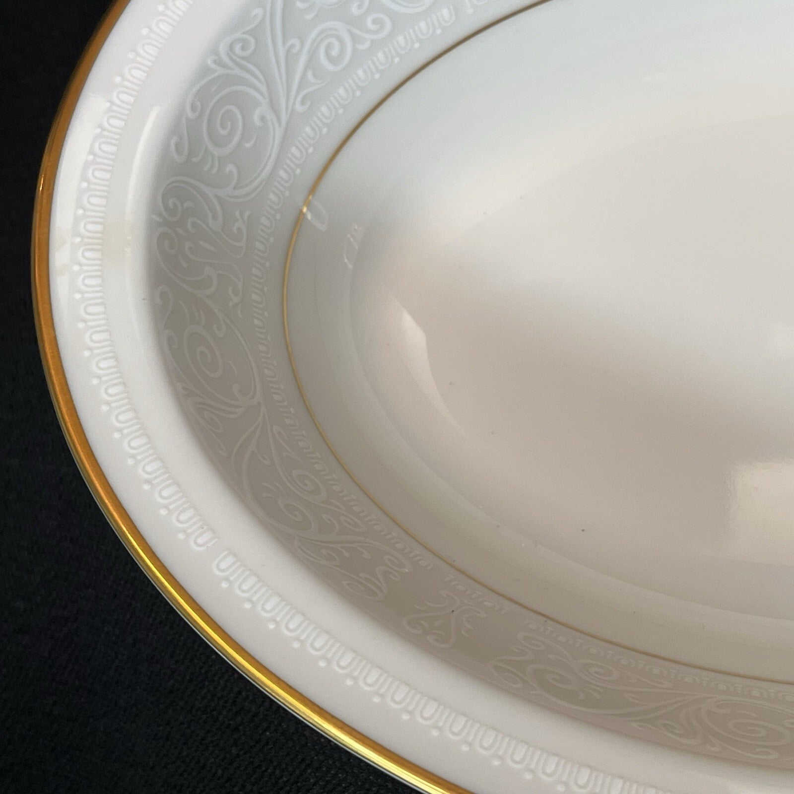 Noritake Tulane Oval Vegetable Serving Bowl China Ivory #7562