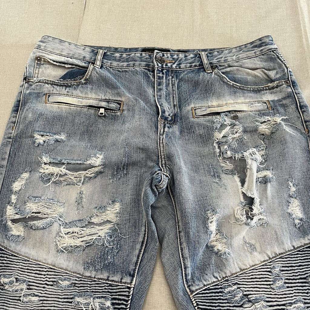 Mens Decibel Jeans 40/34 . Fashionably ripped in extra pockets