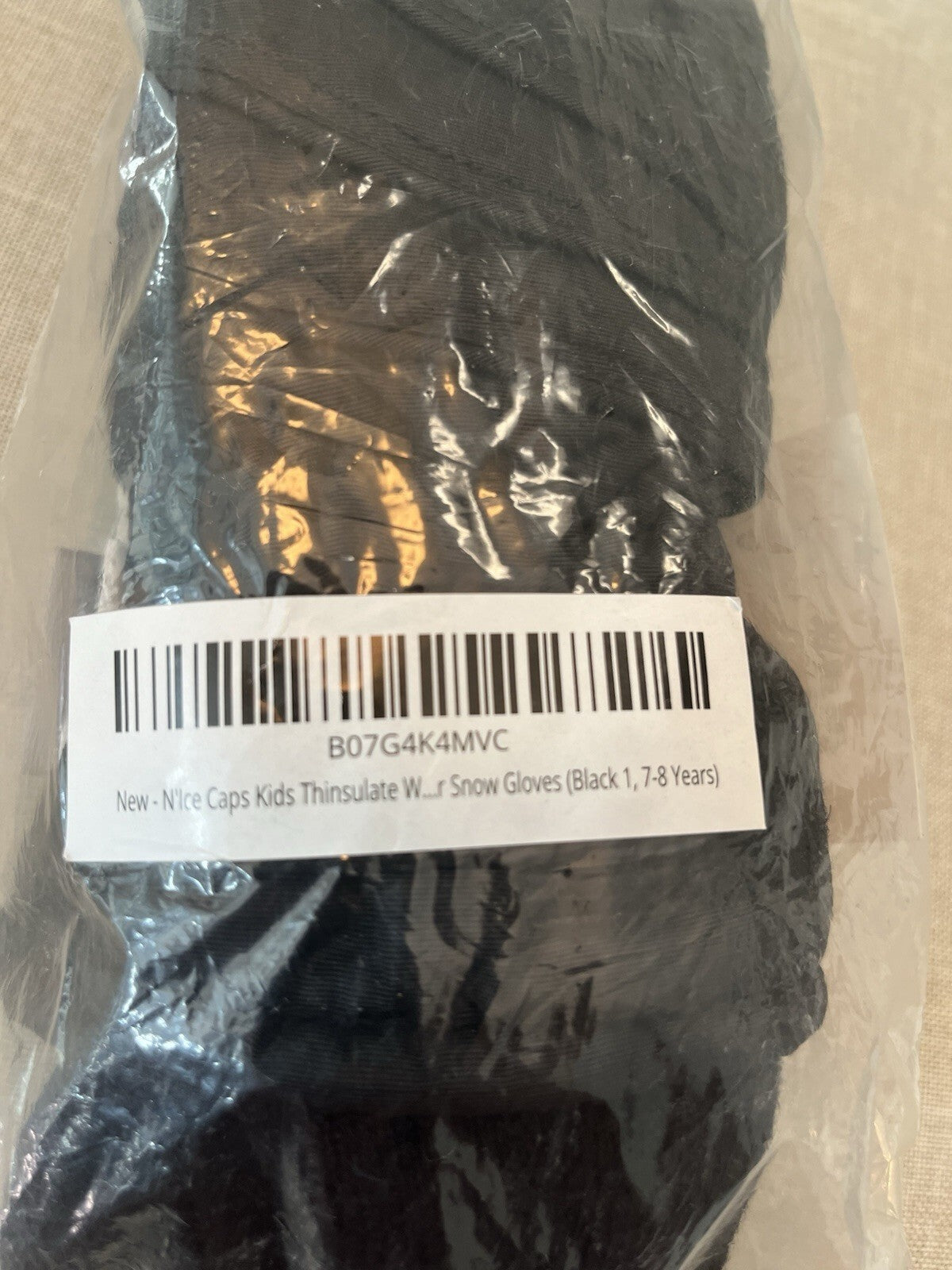 NWT N'ICE CAPS 3M Thinsulate Black Kids L/XL Snow Gloves