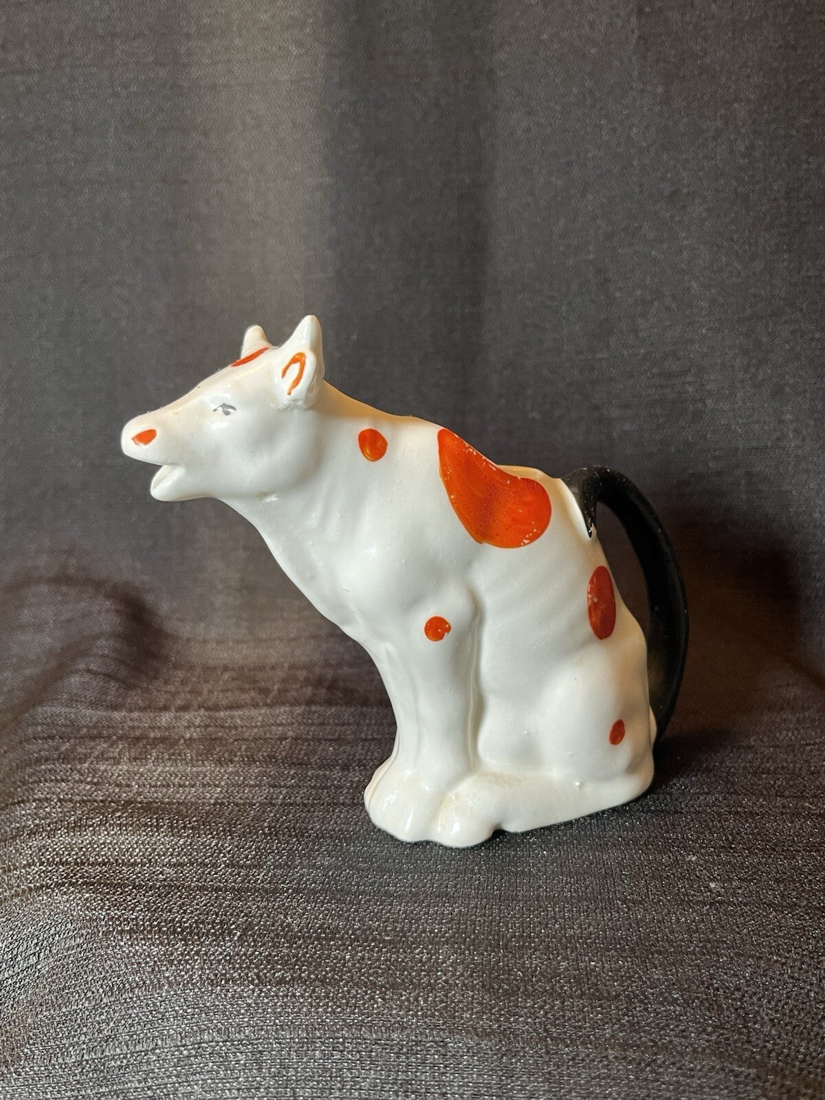 Vintage 1930s Polka Dot Cow Creamer MCM Milk Pitcher Czechoslovakia