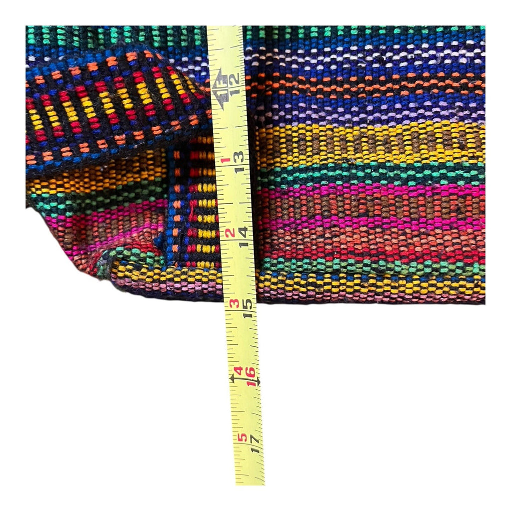 Pinzon Bright Colorful Woven Backpack, Drawstring Top Zip Pocket