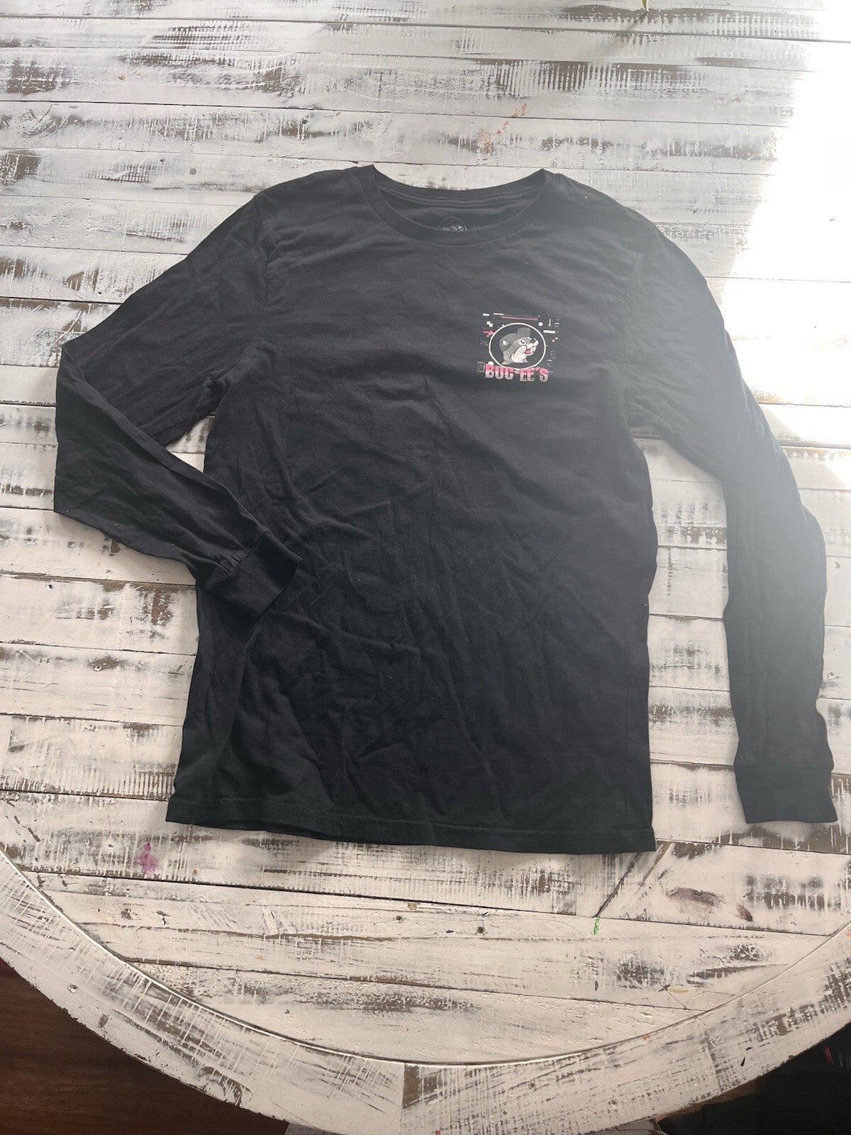 Buc-Ees Buc Ees Groovy Music Black Long Sleeve T-shirt Adult Unisex Small