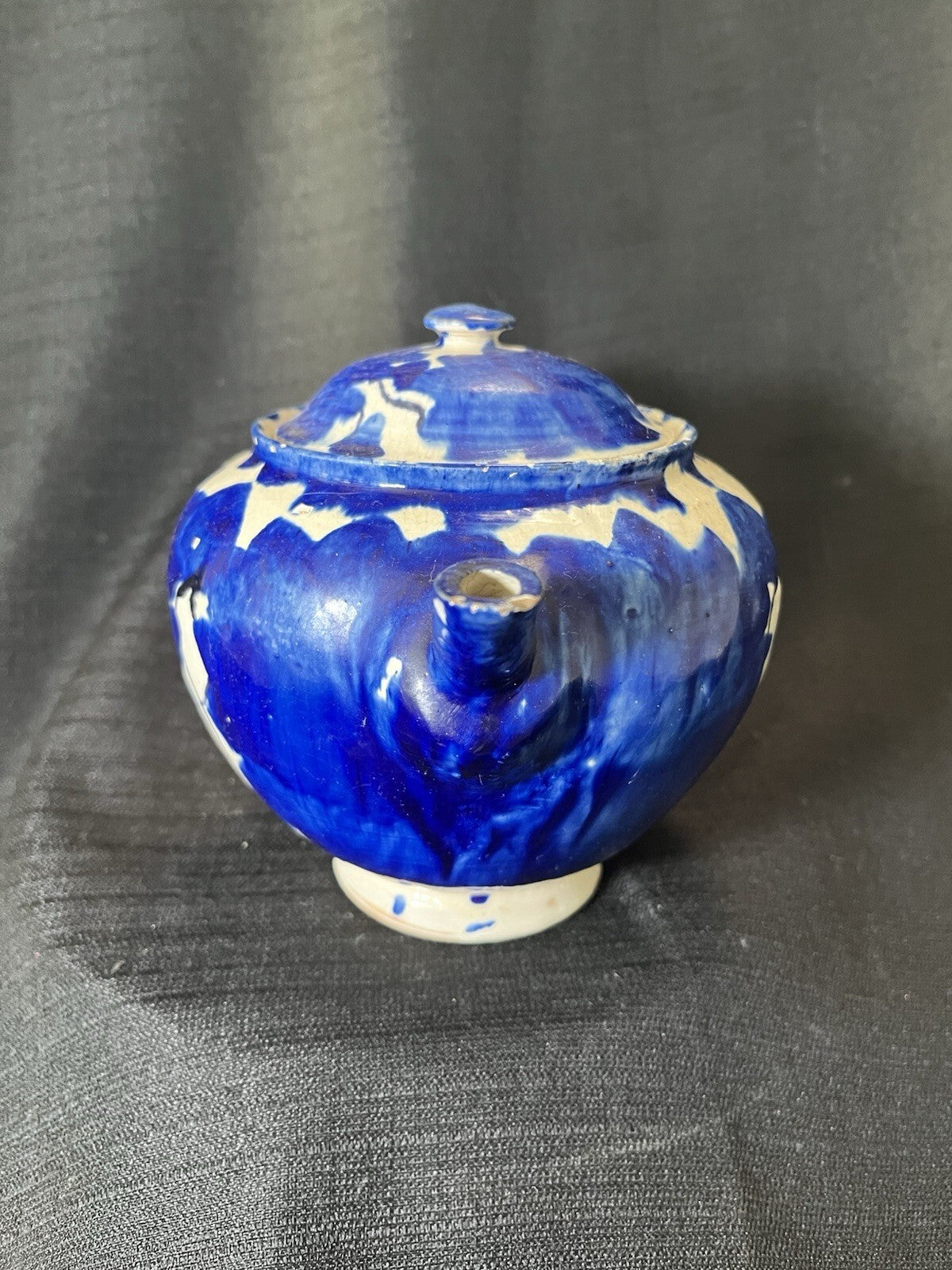 vintage studio art pottery teapot made of stoneware. ***chips In Pics **