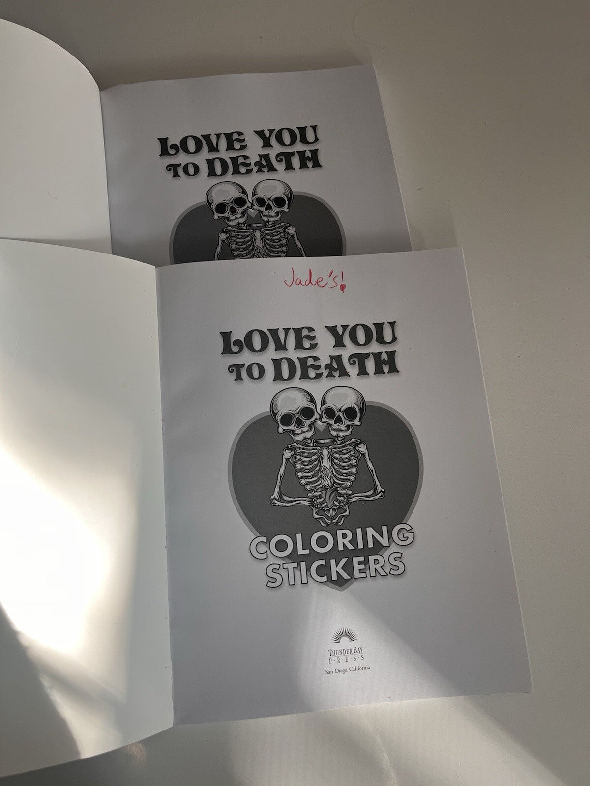 Love You to Death Coloring Stickers 2 Books. ***one Sticker Missing