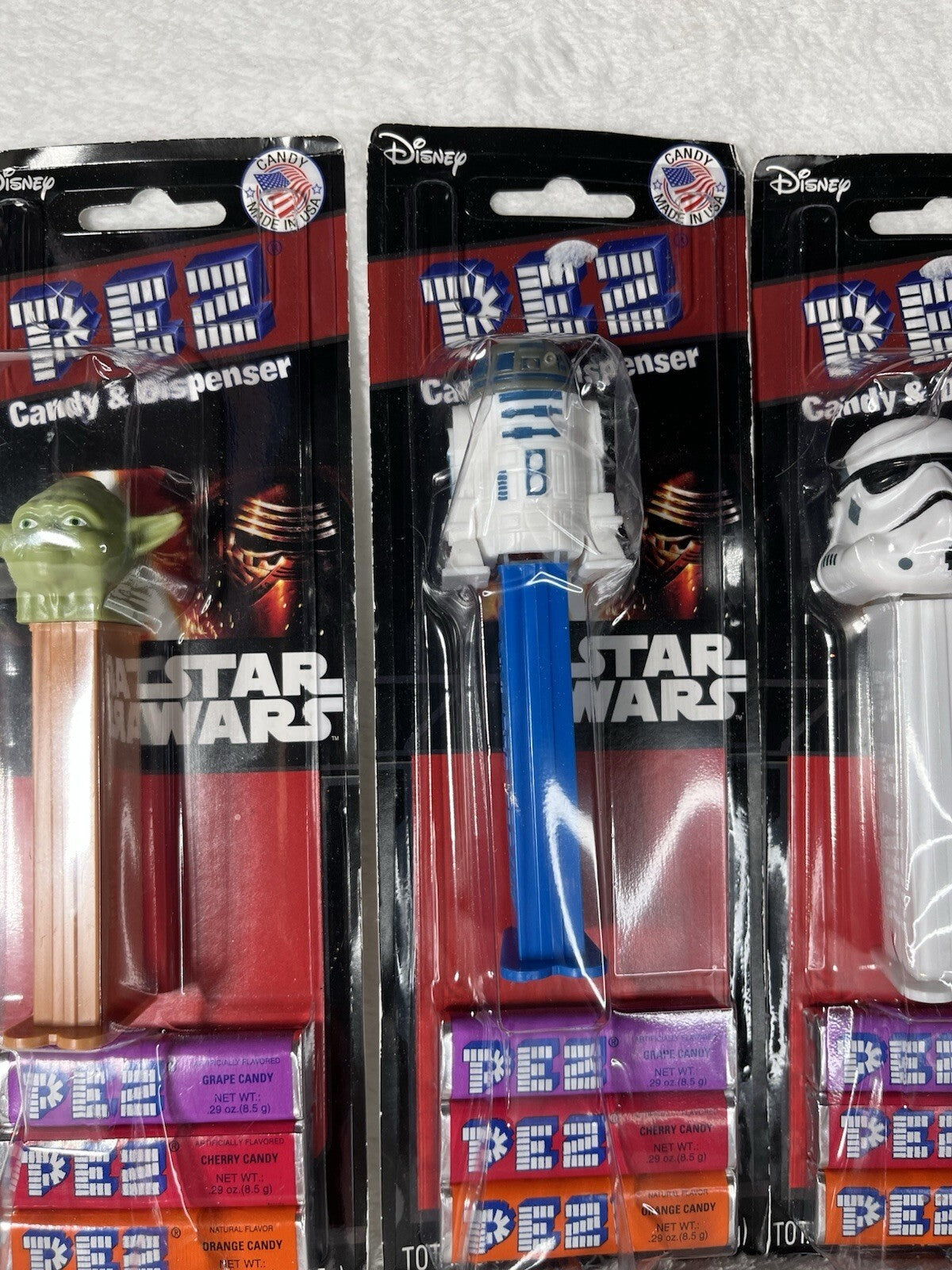 Pez Dispensers Star Wars. Includes Darth Vader Storm Trooper, R2-D2, And Yoda