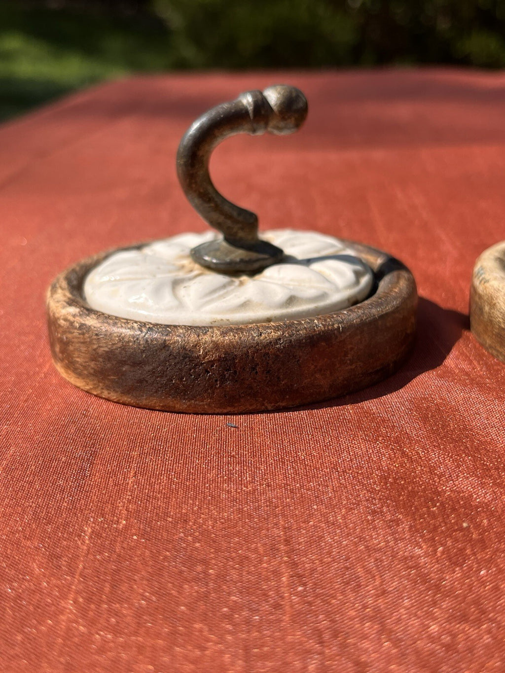 Metal Kitchen/Bathroom Hooks. Wooden Backs