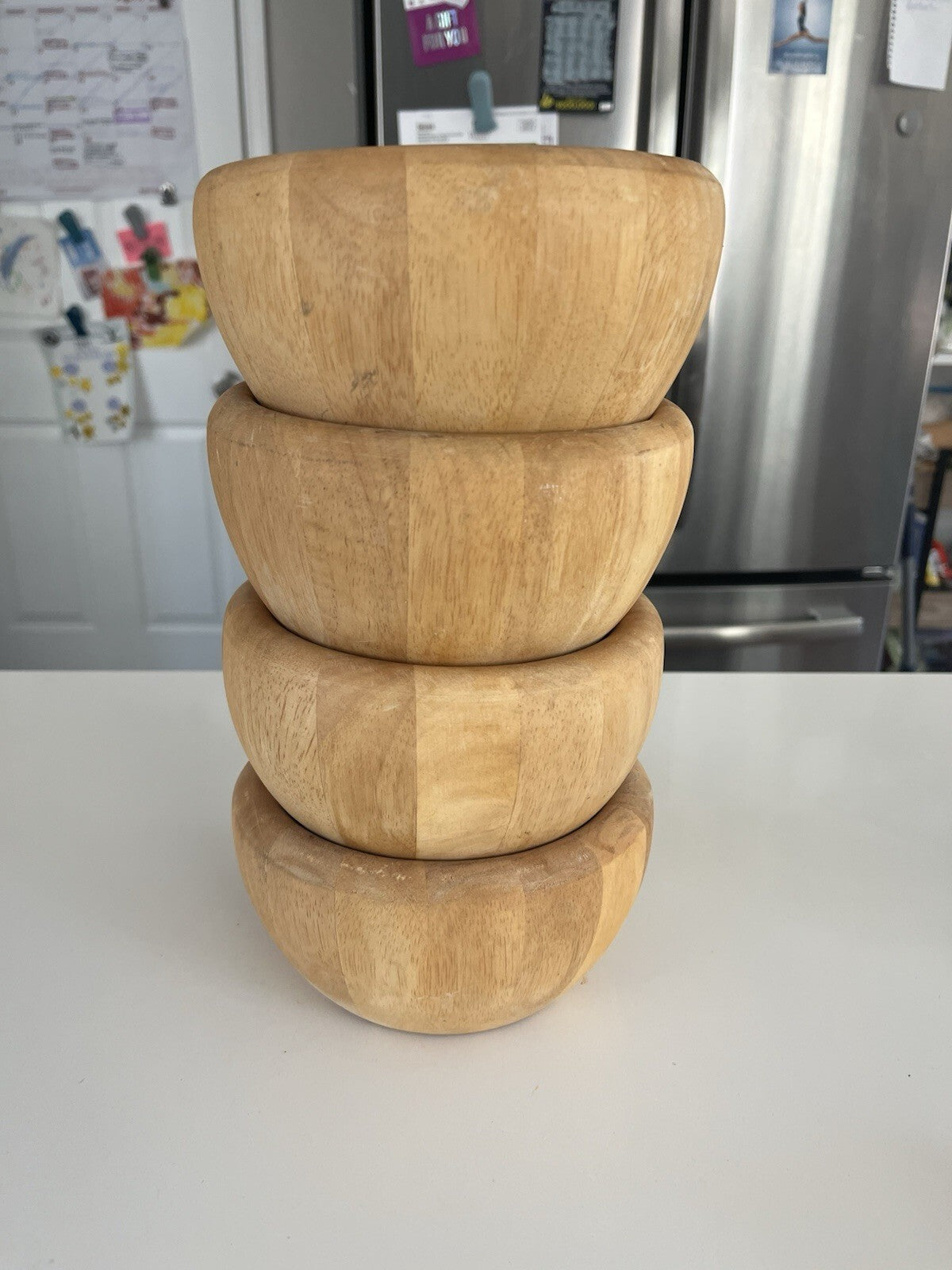 Crate And Barrel Wooden Salad Bowl Made In Thailand