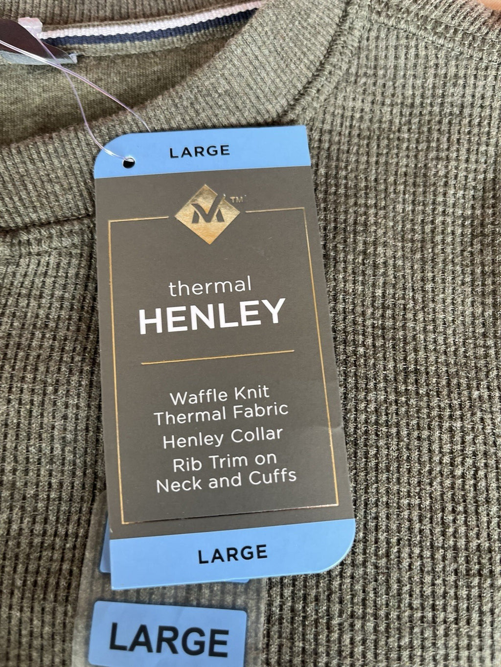 MEMBER'S MARK MEN'S THERMAL HENLEY LONG SLEEVE SHIRT *CHOOSE SIZE & COLOR