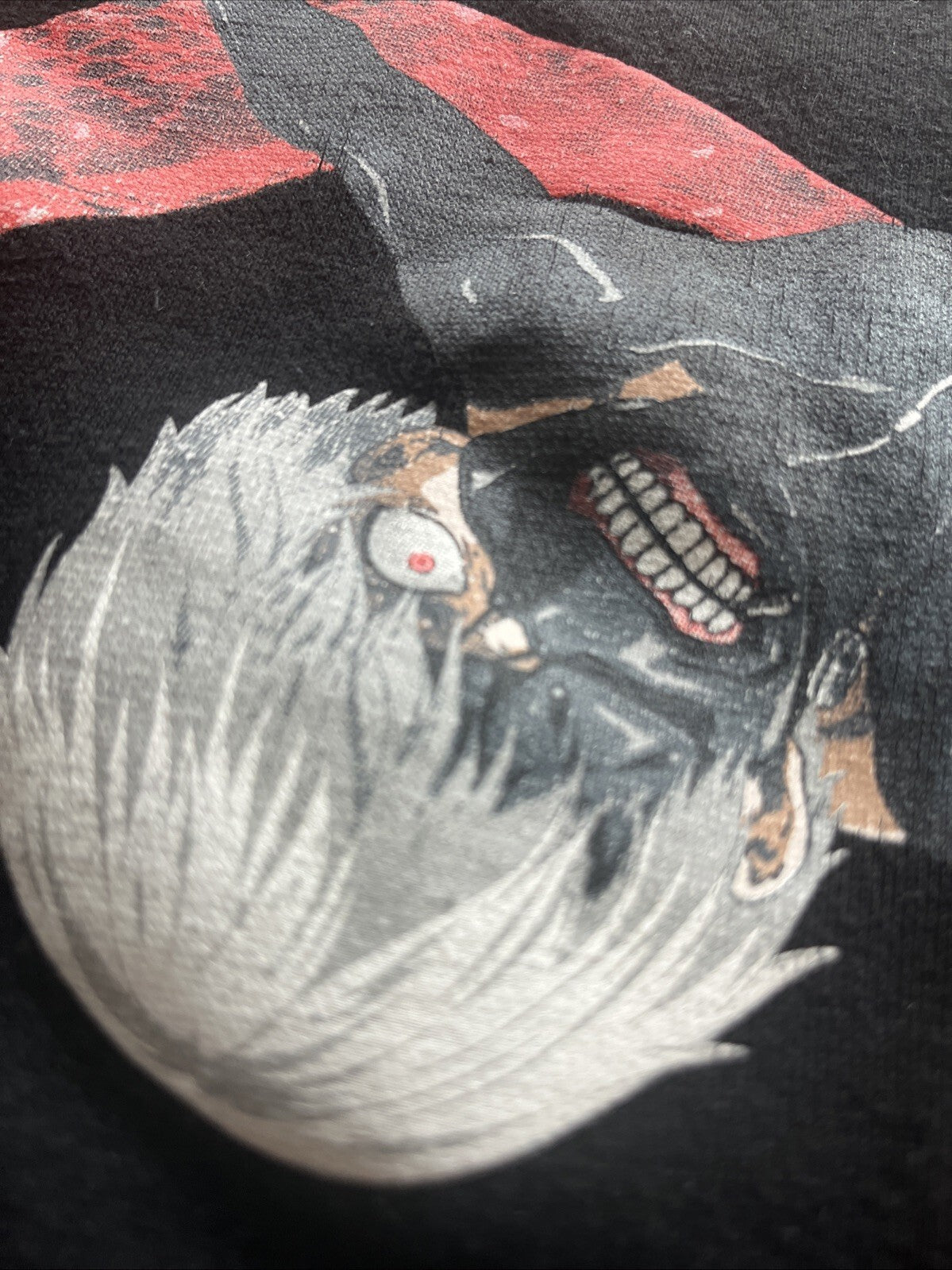 Tokyo Ghoul Crunchyroll Anime Long-Sleeve Black Graphic Hoodie Mens Medium 38/40