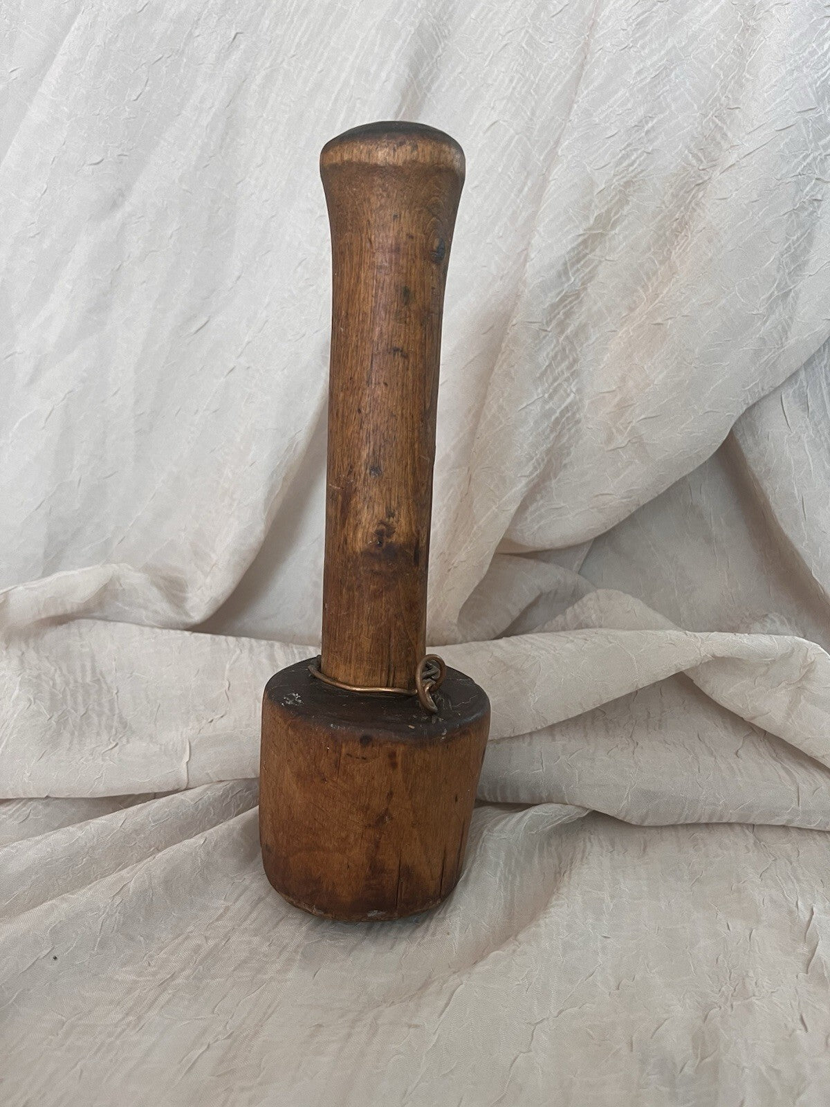 Antique Wooden Pestle Masher Farmhouse Kitchen 10.5 Tall Primitive Used Hard