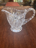 Pressed Cut Etched Clear Colorless Glass 4 oz Creamer D Handle