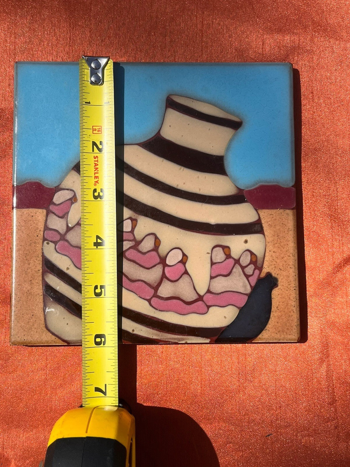 handcrafted art tile Southwestern Style Pottery made In Uruguay