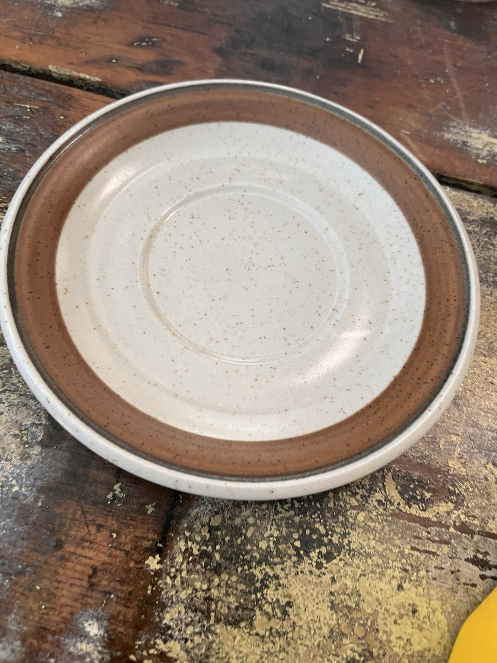 Oneida Veri-stone coffee saucer brown 6” P1800 Set Of 4