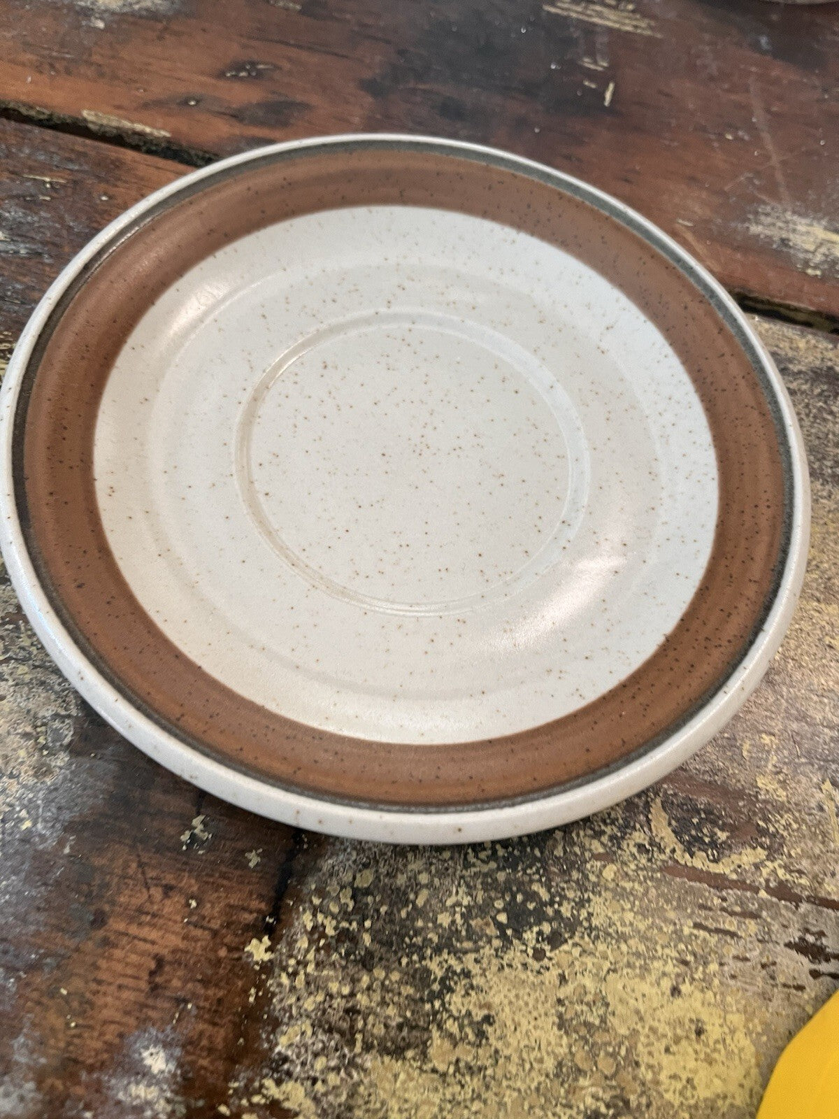Oneida Veri-stone coffee saucer brown 6” P1800 Set Of 4