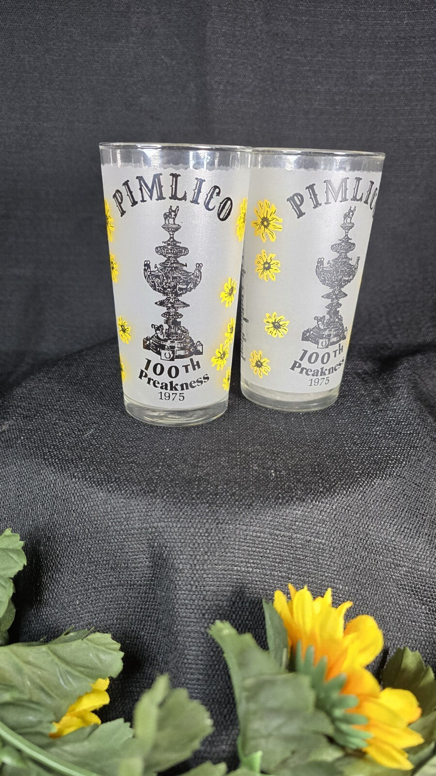 Vintage 1975 Pimlico 100th Anniversary Preakness Glass - Set Of 2
