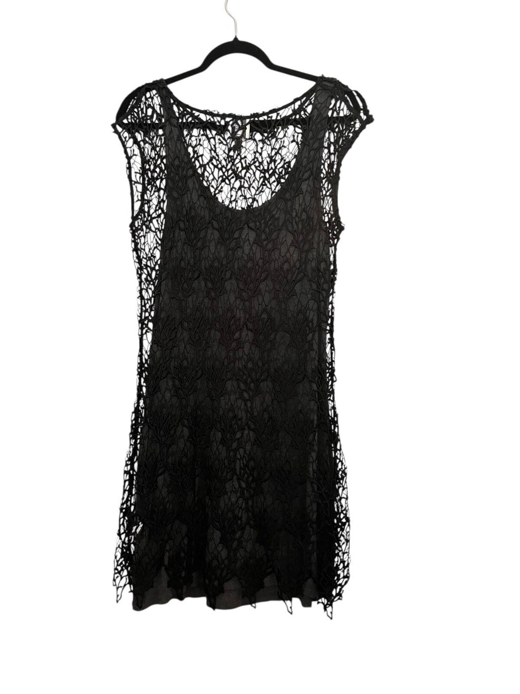 HD in Paris Anthropologie Black Sleeveless Lace Shift Mini Dress Size 12