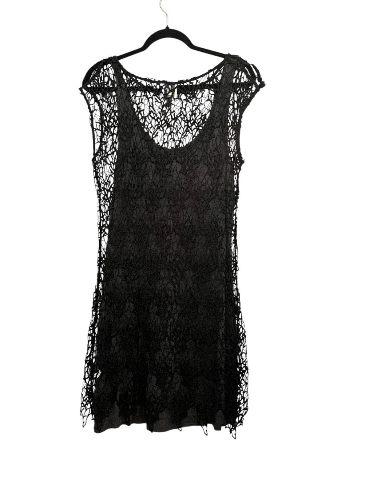 HD in Paris Anthropologie Black Sleeveless Lace Shift Mini Dress Size 12