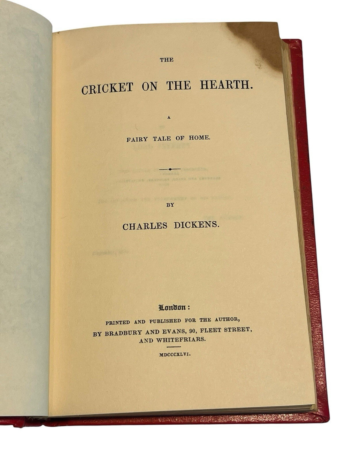 Charles Dickens / The cricket on the hearth 1st ed 1846 Imperfections*
