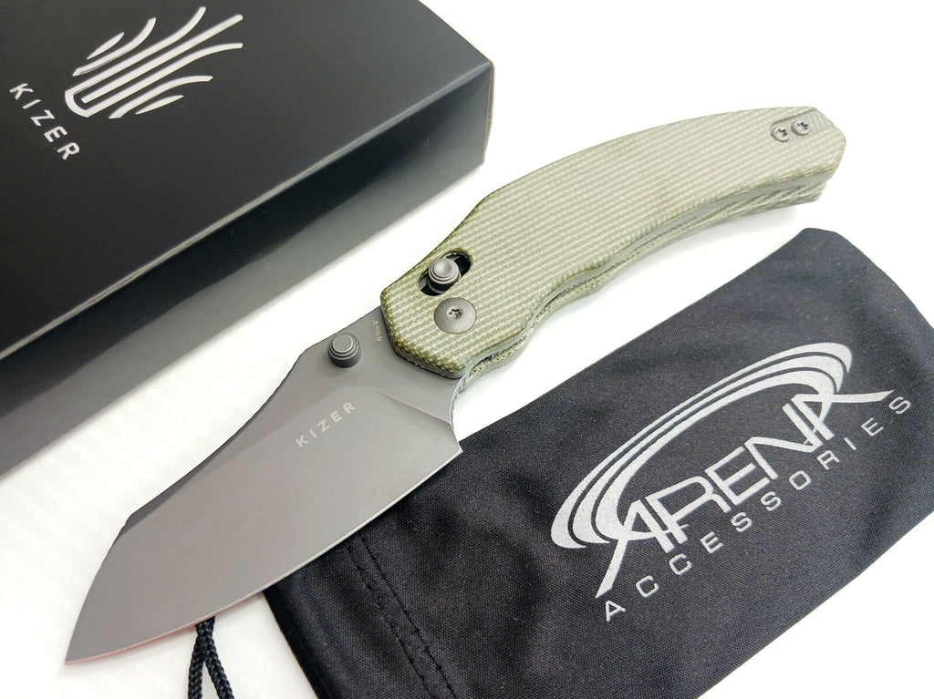 Kizer Bulldog EDC Folding Pocket Knife Nitro V Steel Blade Micarta Handle