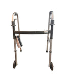 DRIVE DELUXE Trigger Release Folding Walker GRAY  Wheels Adjustable Height Used