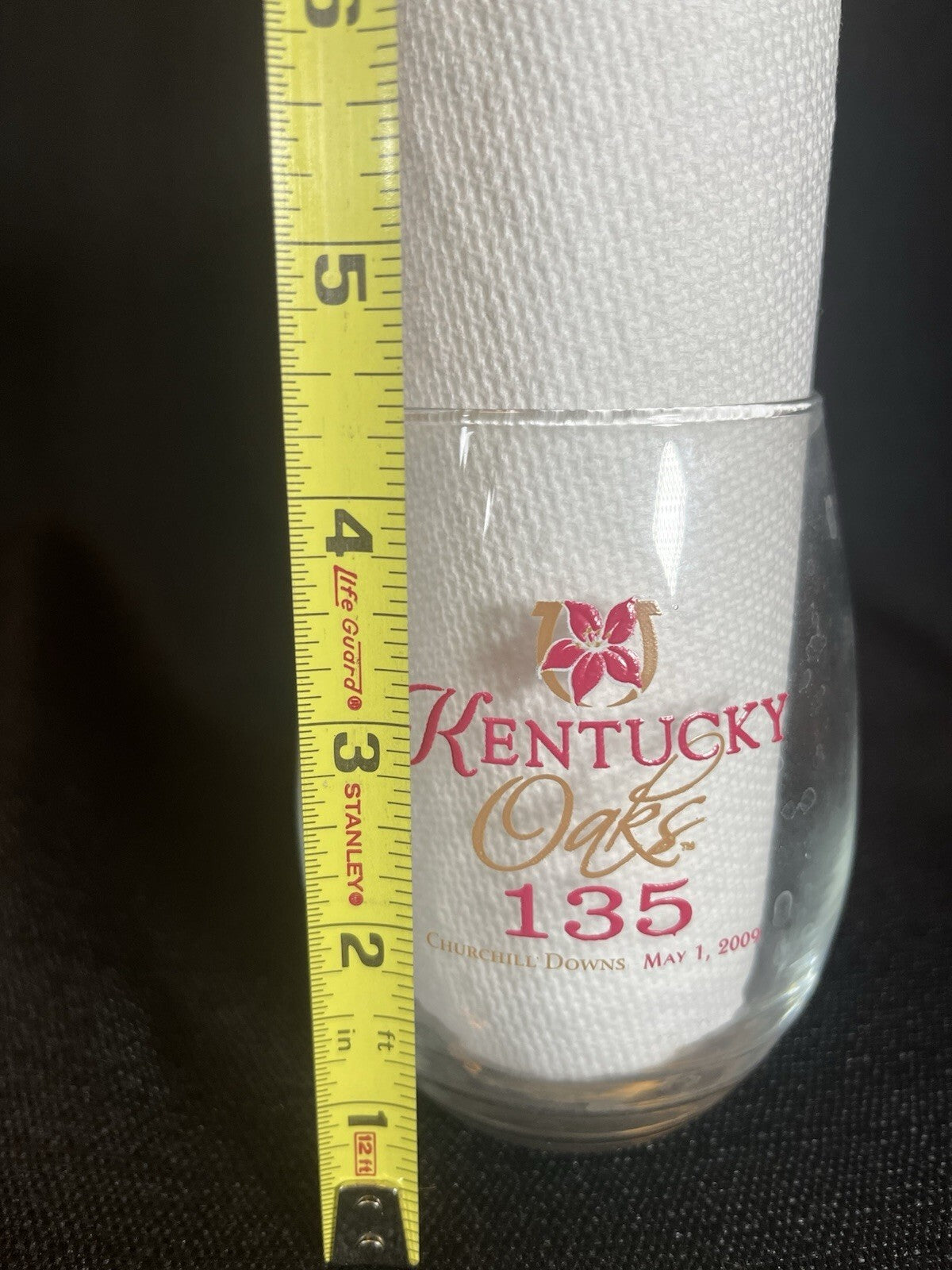 Kentucky Oaks Glass 135 Church Hills Down May 1st, 2009. Wine  Drinking Glass