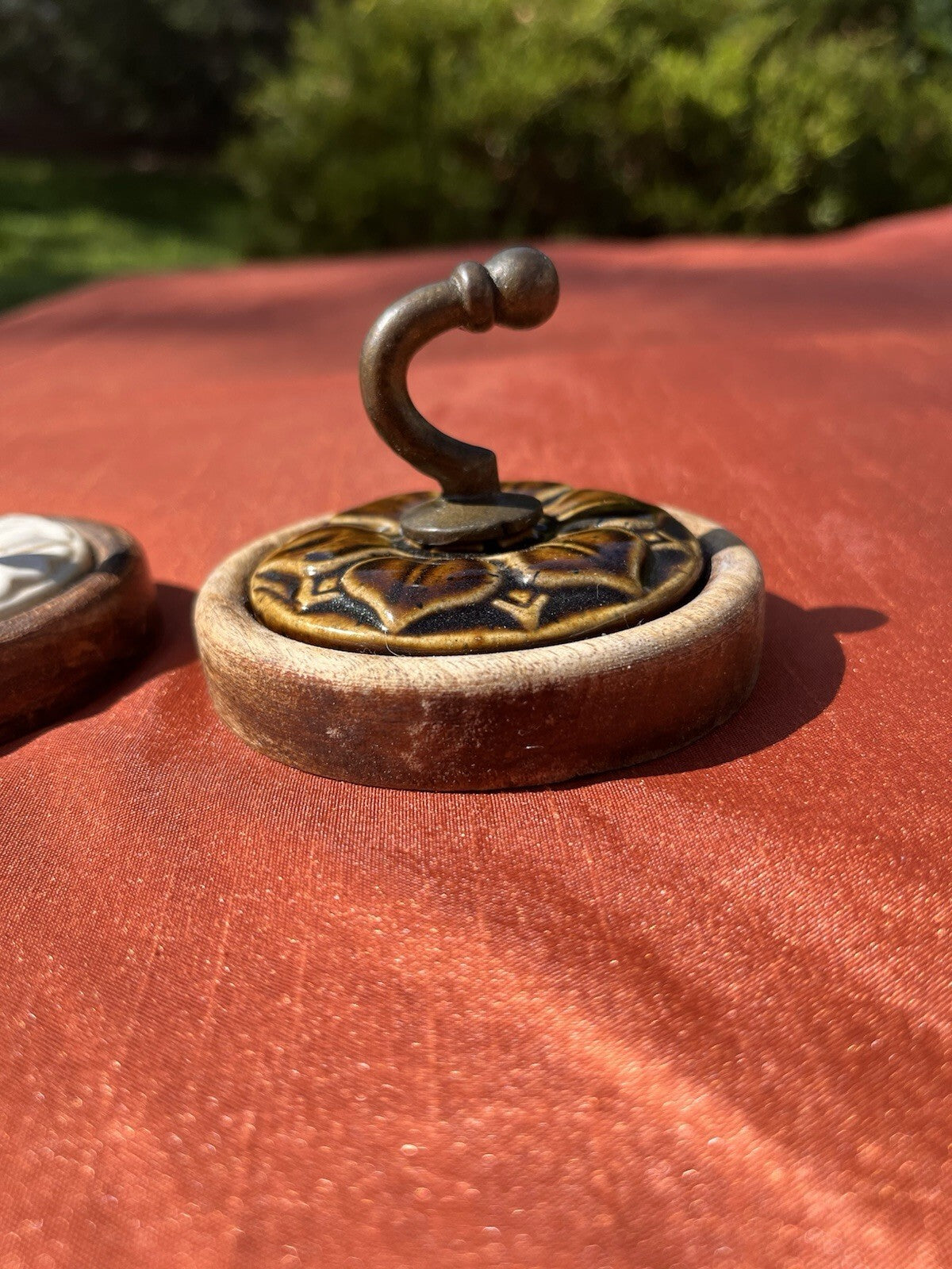 Metal Kitchen/Bathroom Hooks. Wooden Backs