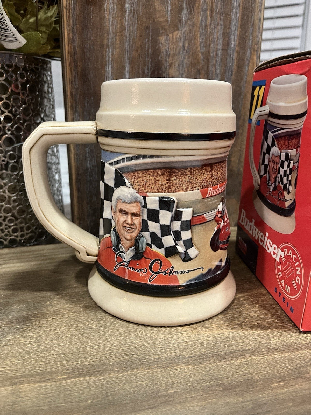 Budweiser limited edition Stein, Bill Elliot And Junior Johnson #11 Racing Team