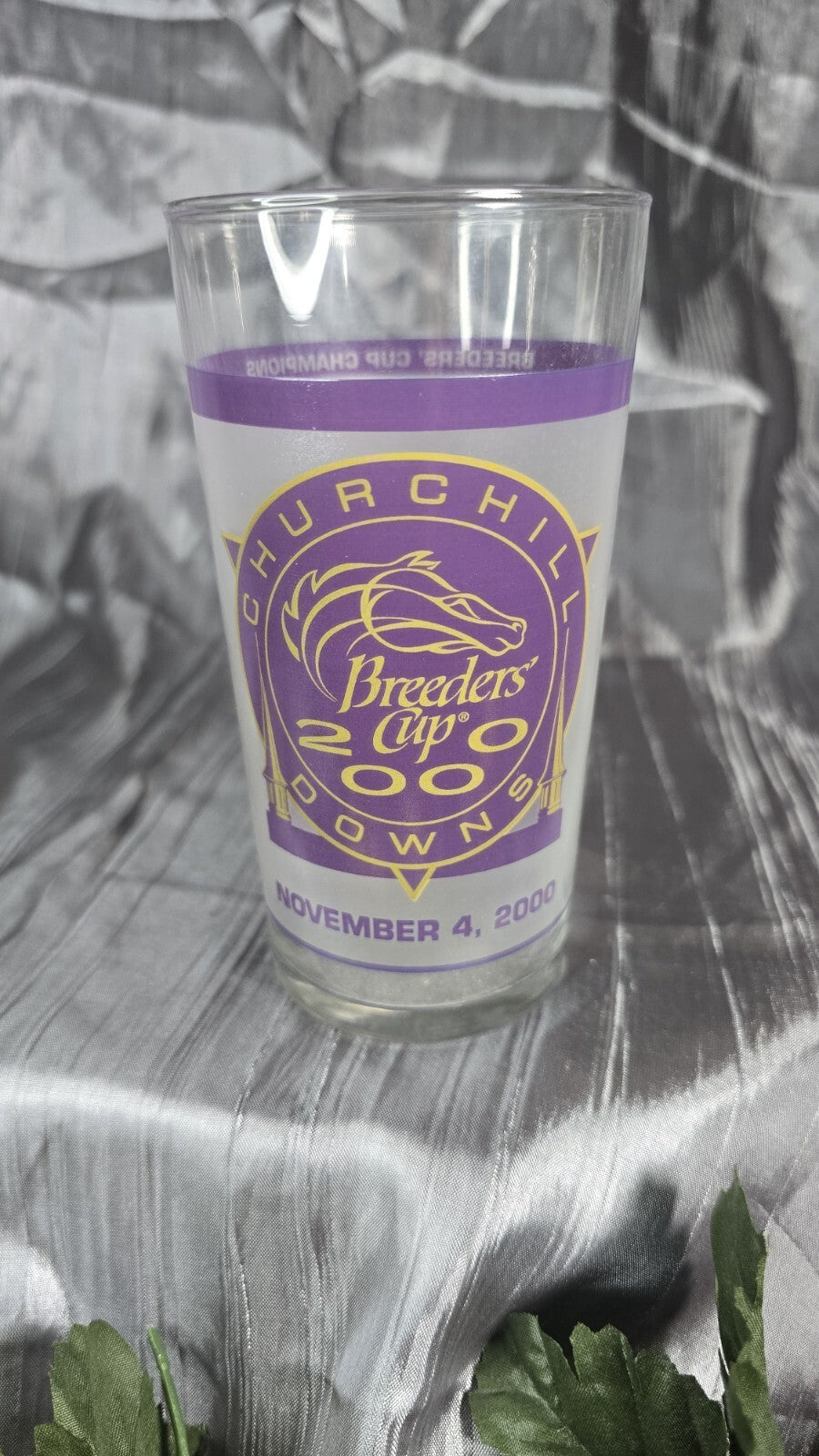 Breeders Cup 2000 Churchill Downs Mint Julep Beverage Glass 5.25” Winner Tiznow