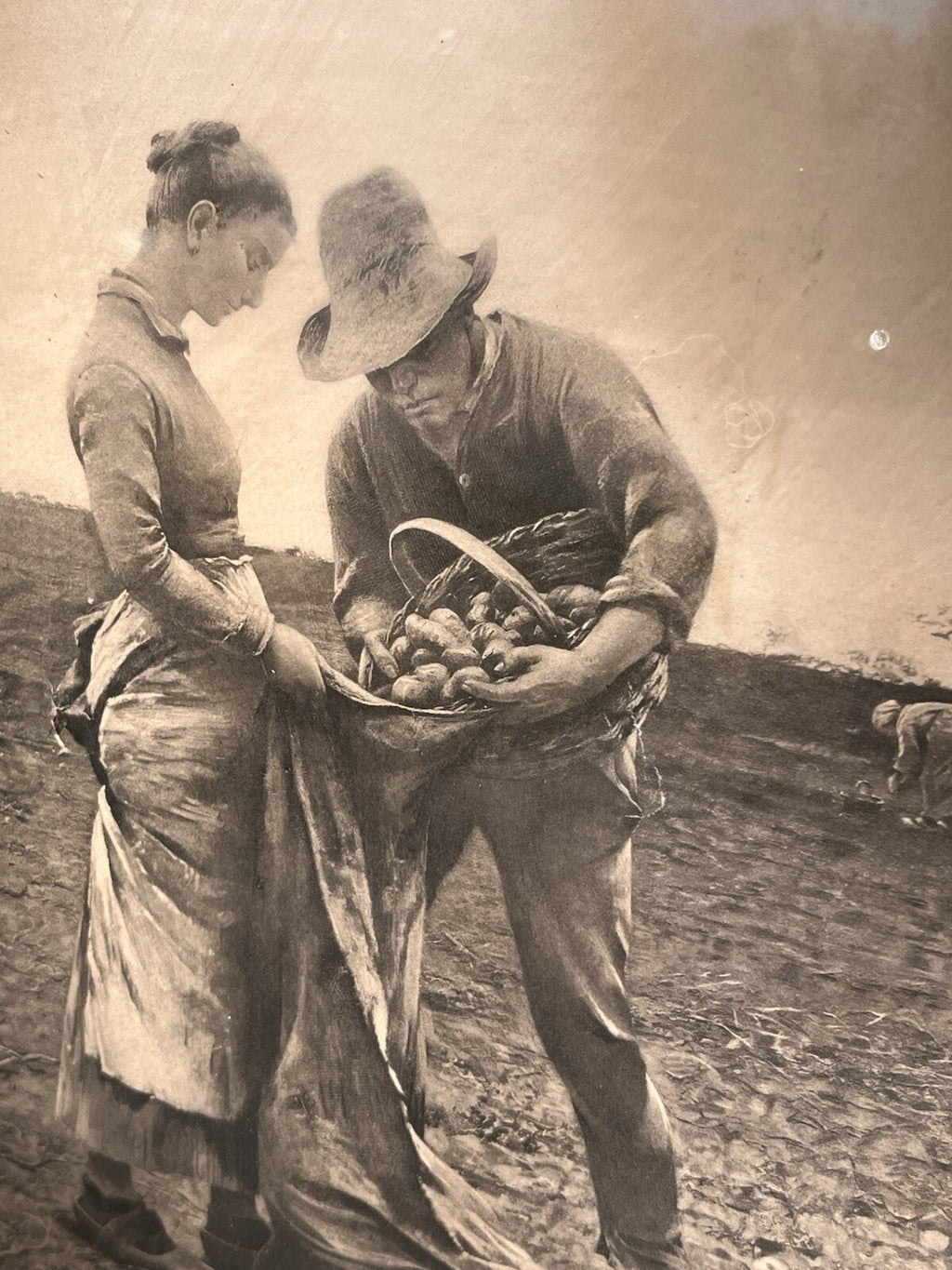 Potato Gathering August Hagborg, Framed Reprint
