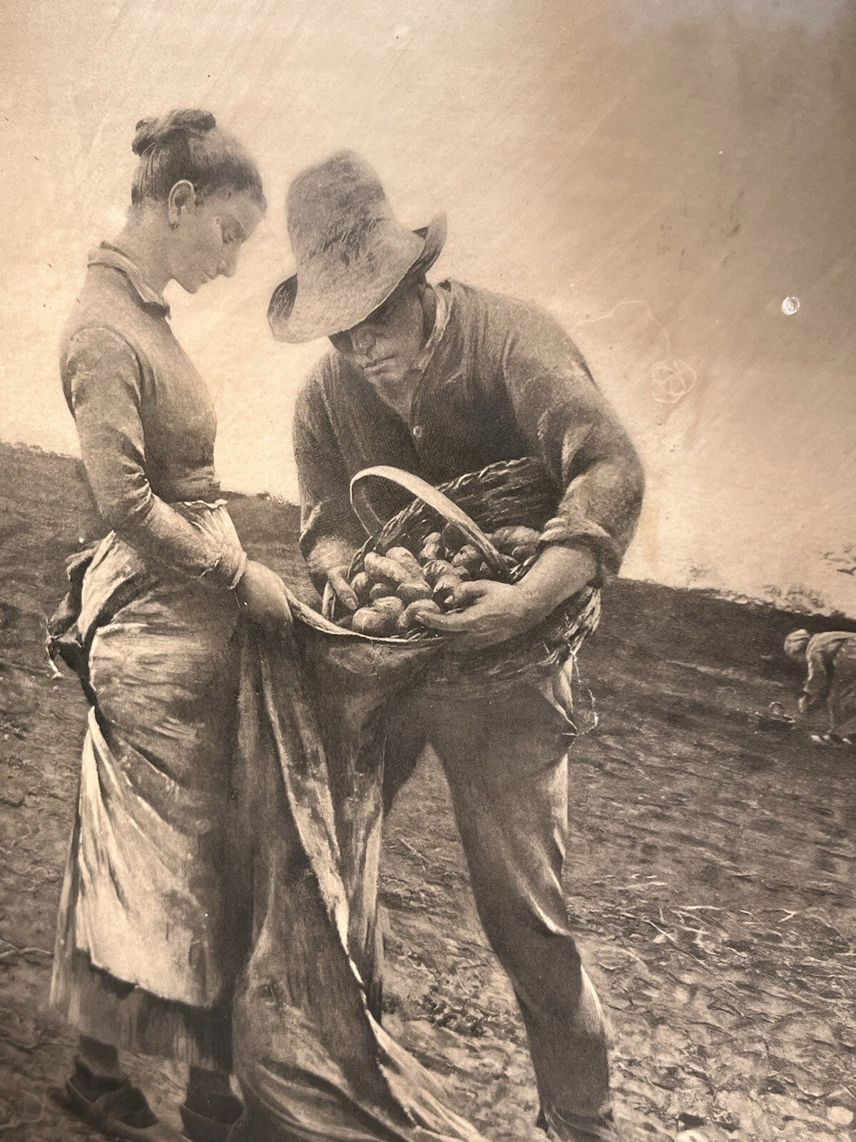 Potato Gathering August Hagborg, Framed Reprint