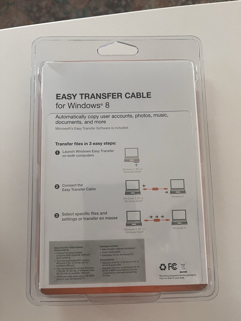 Micradigital Easy Transfer Cable for Windows 8 Brand USB 2.0 6ft. Cable