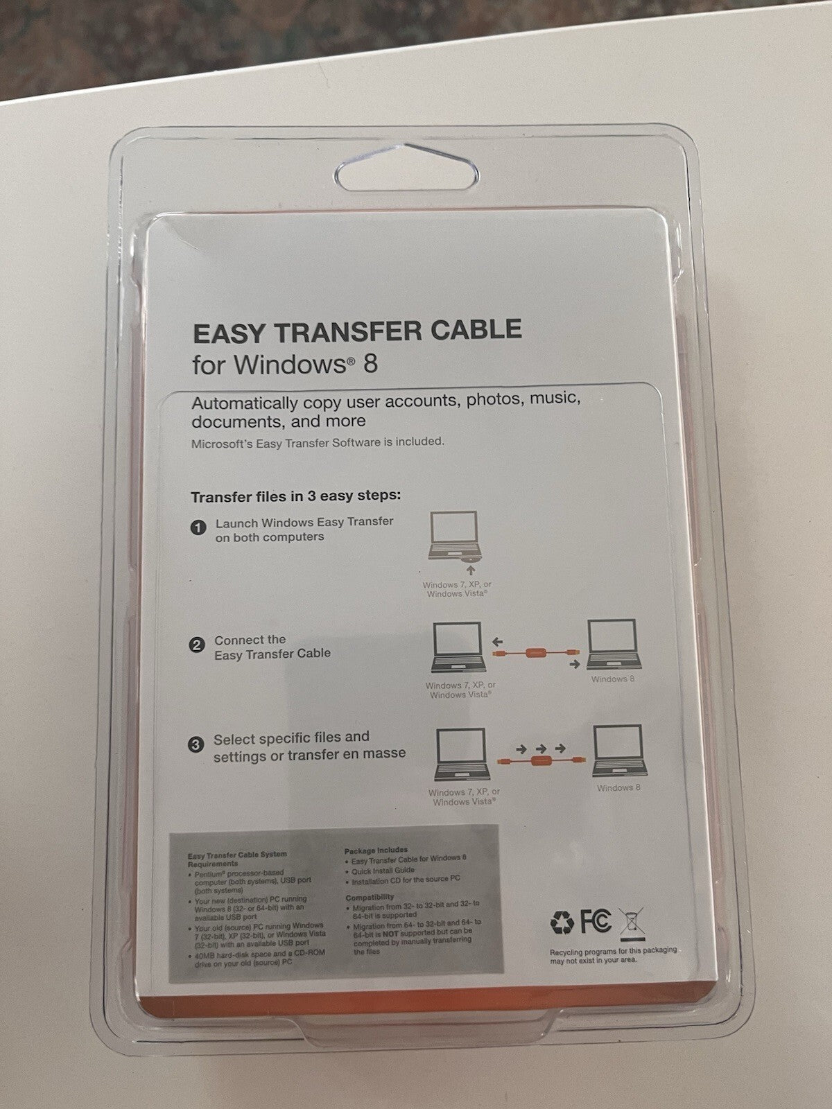 Micradigital Easy Transfer Cable for Windows 8 Brand USB 2.0 6ft. Cable