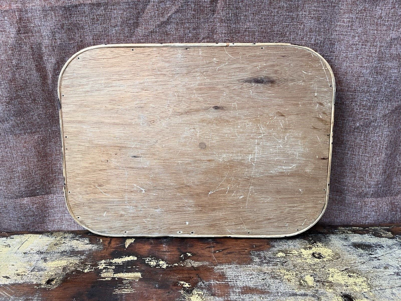 Vintage square cane and wicker serving tray with handles circa 1970s Rattan