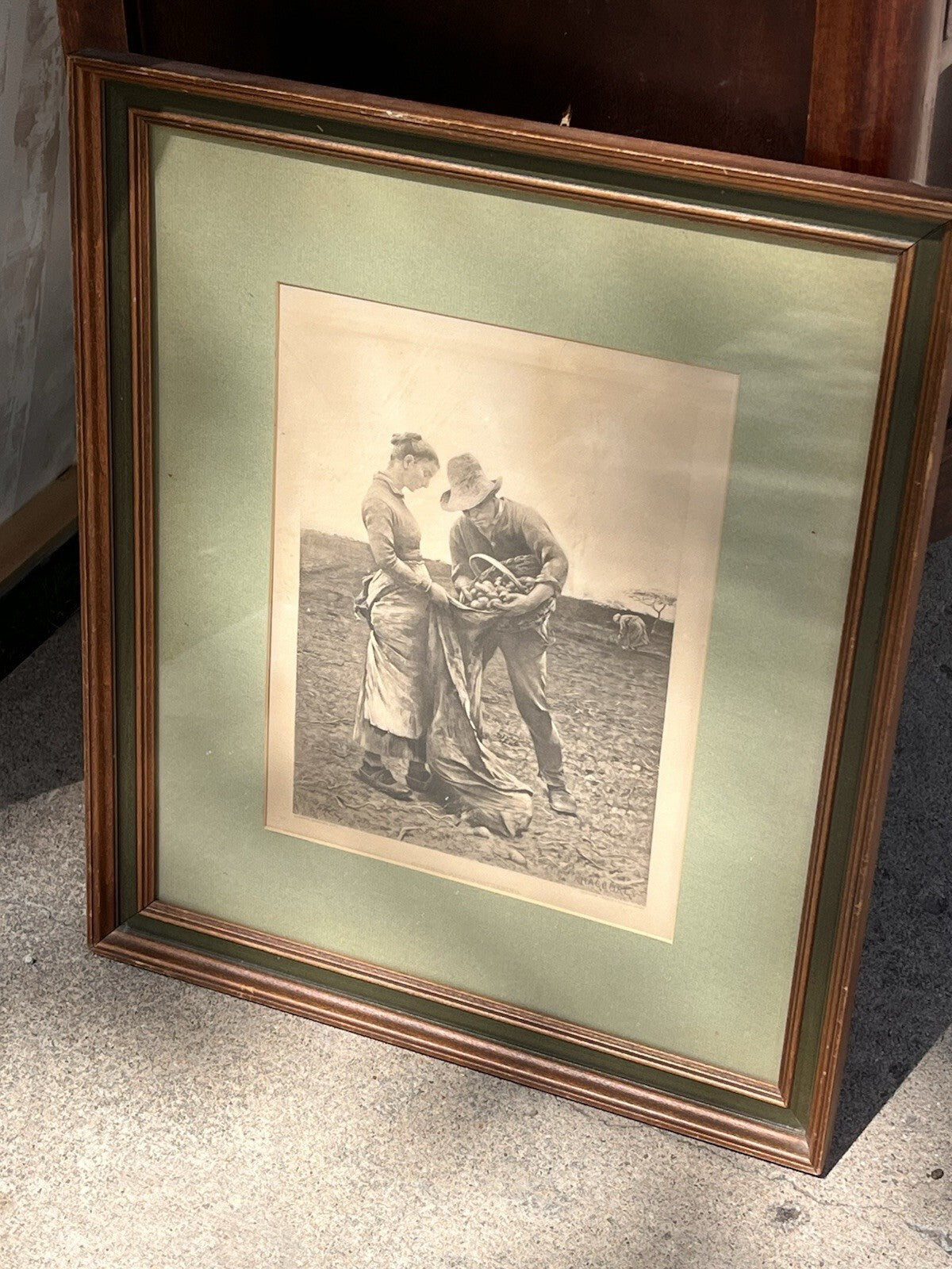 Potato Gathering August Hagborg, Framed Reprint