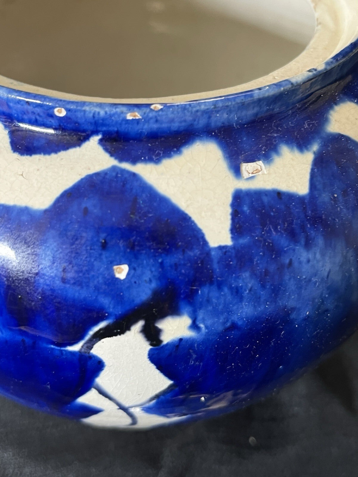 vintage studio art pottery teapot made of stoneware. ***chips In Pics **