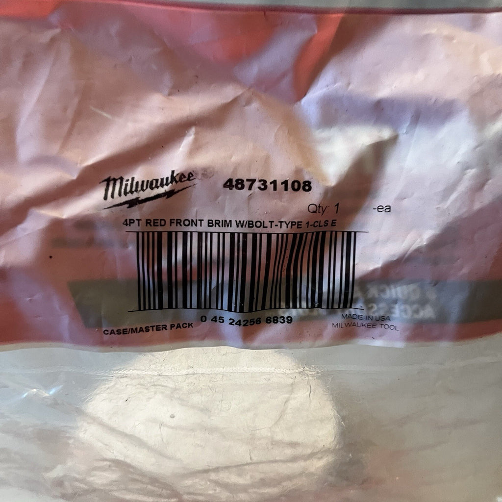 Milwaukee red heart hat 4pt Front Brim