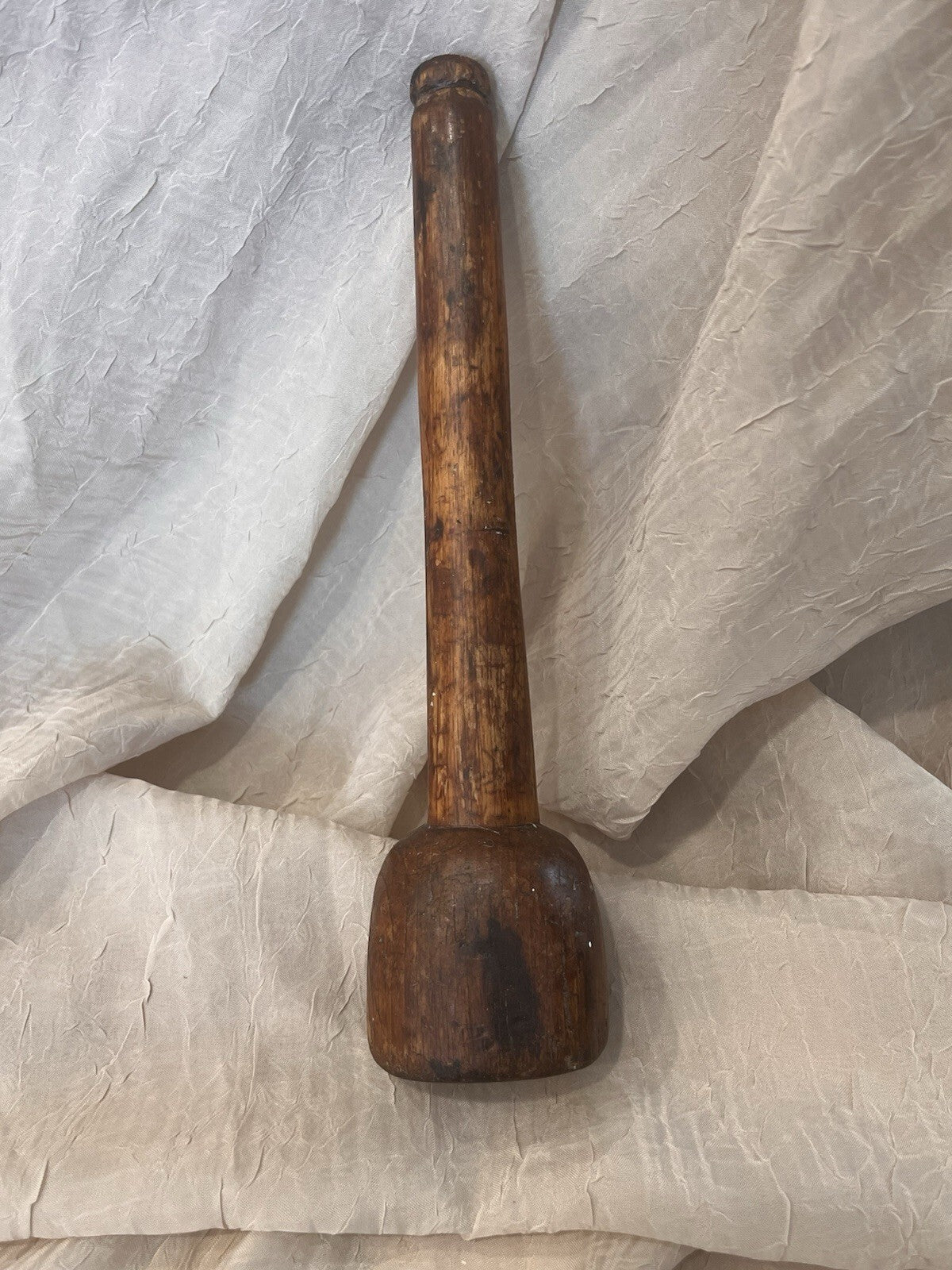 VINTAGE WOODEN FOOD/POTATO MASHER 11" LONG