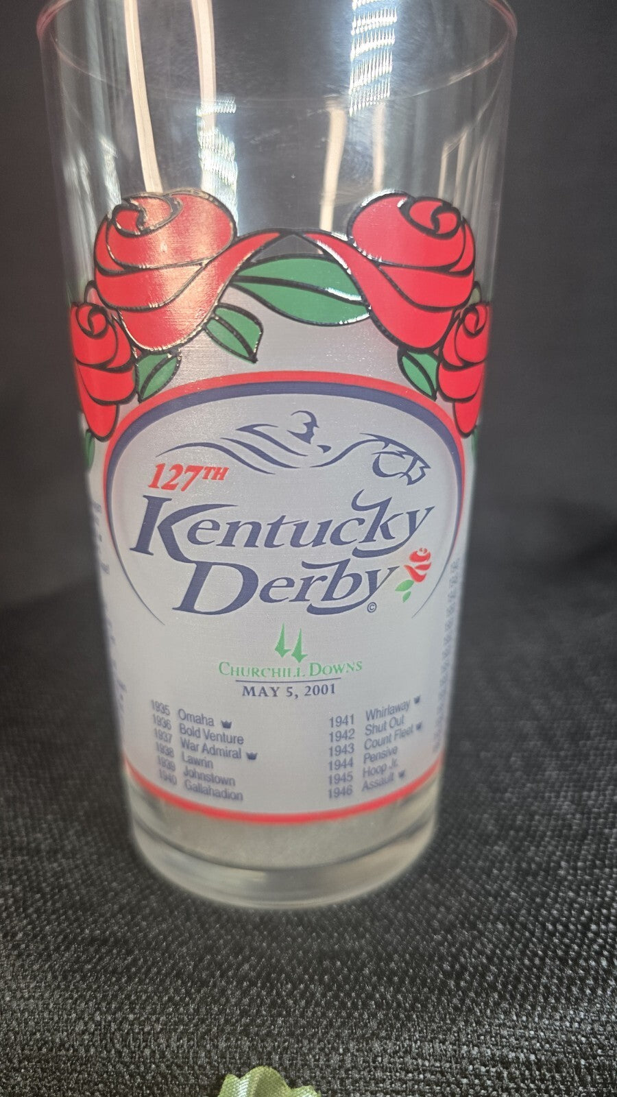 Kentucky Derby Commemorative "Mint Julep" 5 1/2" Glass 2001 Race #127