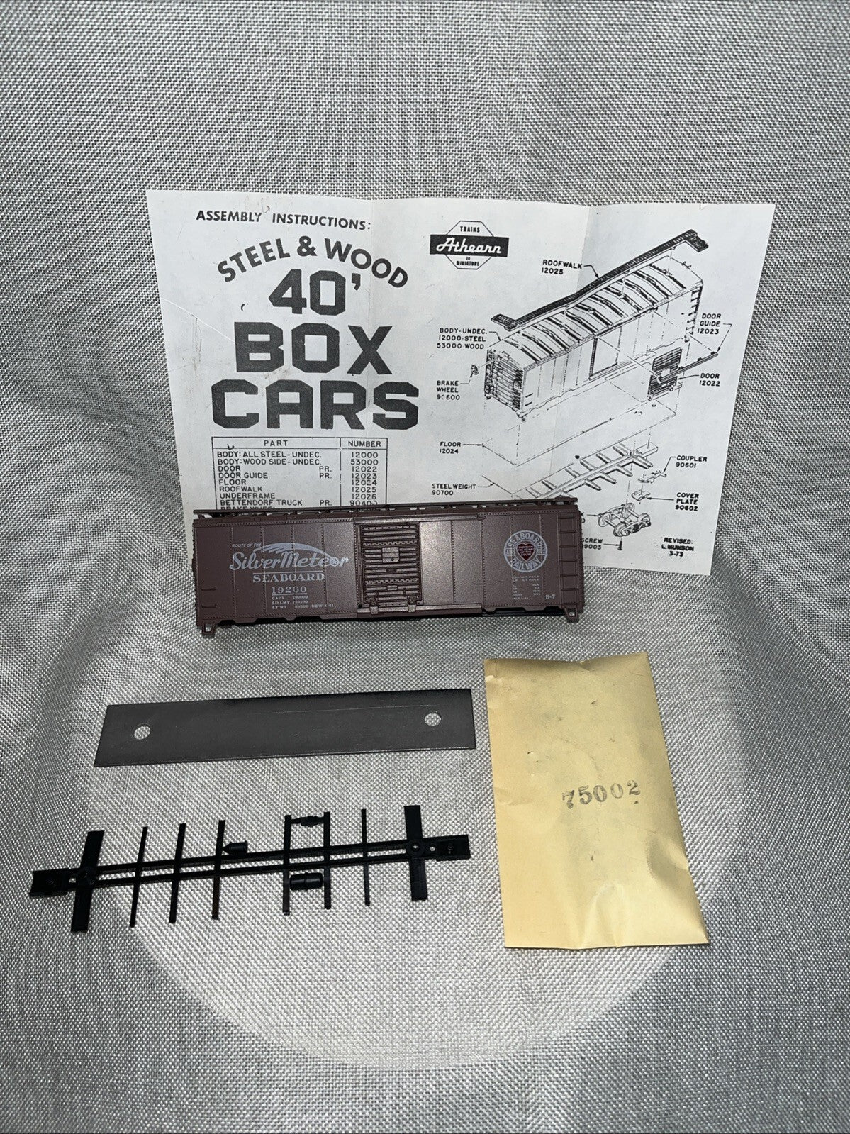 Athearn #5004 HO Scale Seaboard Silver Meteor SAL 19260 Box Train Car Railroad